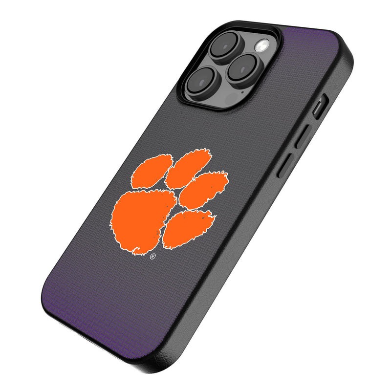 Clemson University Tigers Linen iPhone MagSafe Compatible Phone Case for Apple iPhone Iso.Jpg