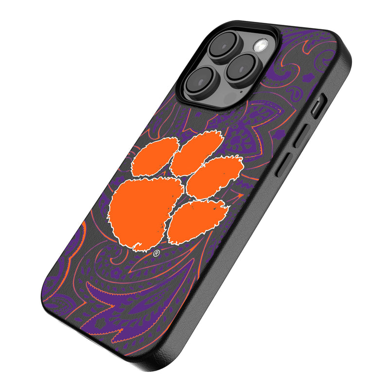 Clemson University Tigers Paisley iPhone MagSafe Compatible Phone Case Iso.Jpg