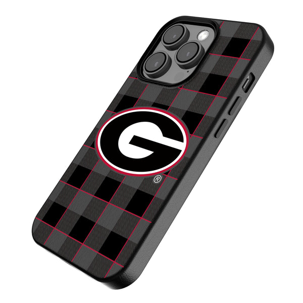 University of Georgia Bulldogs Plaid iPhone MagSafe Compatible Phone Case for Apple iPhone Iso.Jpg