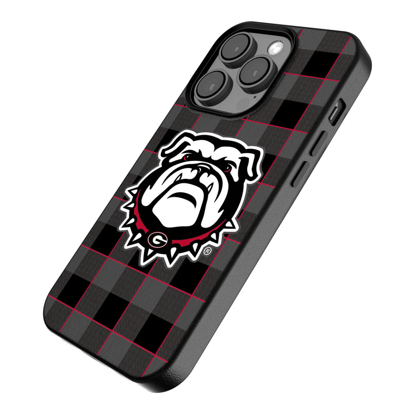 University of Georgia Bulldogs Uga Plaid iPhone MagSafe Compatible Phone Case for Apple iPhone Iso.Jpg