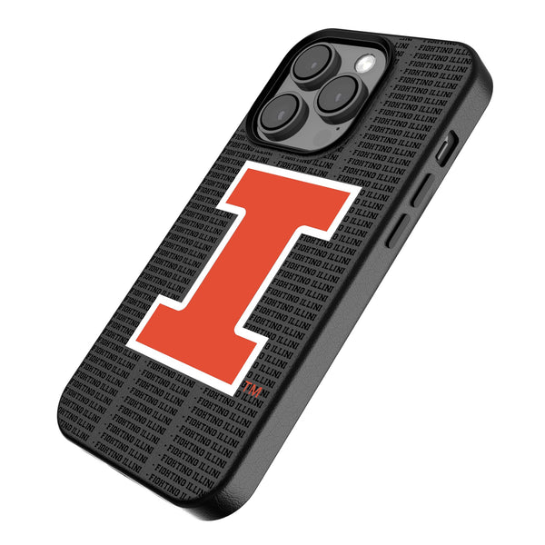 University of Illinois Fighting Illini Text Backdrop iPhone MagSafe Compatible Phone Case for Apple iPhone Iso.Jpg