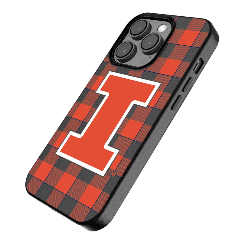 University of Illinois Fighting Illini Plaid iPhone MagSafe Compatible Phone Case Iso.Jpg