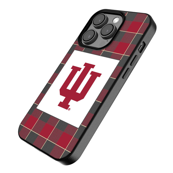 Indiana University Hoosiers Plaid iPhone MagSafe Compatible Phone Case for Apple iPhone Iso.Jpg