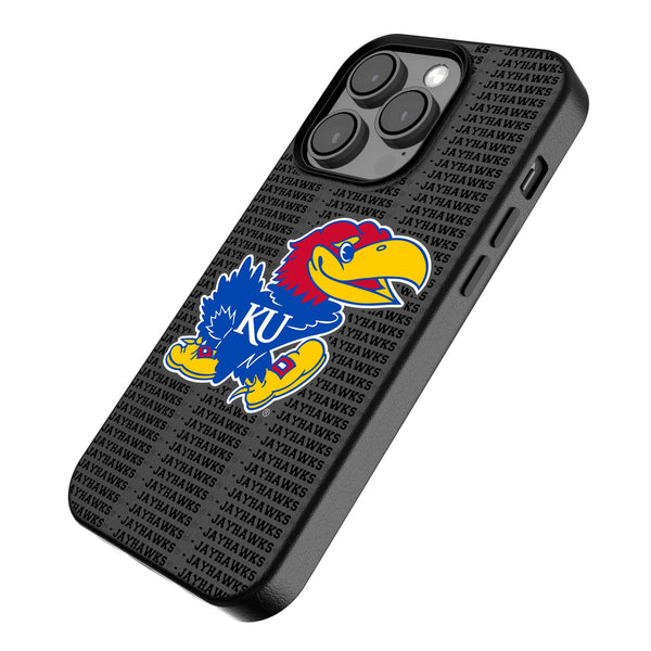 University of Kansas Jayhawks Text Backdrop iPhone MagSafe Compatible Phone Case for Apple iPhone Iso.Jpg