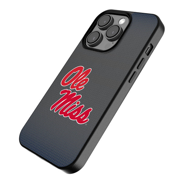 University of Mississippi Rebels Linen iPhone MagSafe Compatible Phone Case for Apple iPhone Iso.Jpg