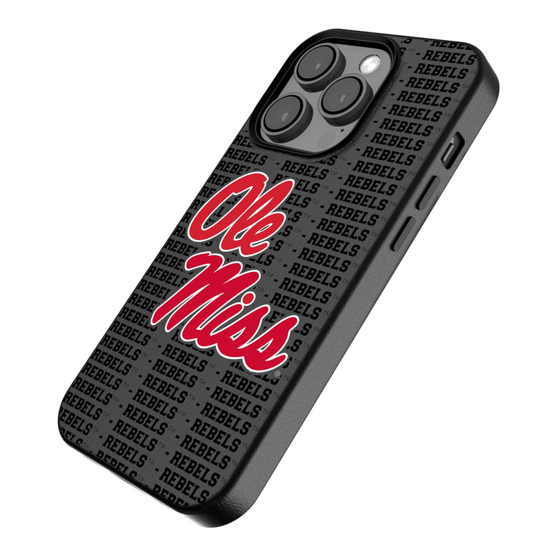 University of Mississippi Rebels Text Backdrop iPhone MagSafe Compatible Phone Case for Apple iPhone Iso.Jpg