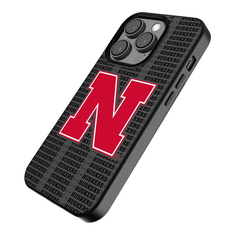 University of Nebraska Huskers Block N Text Backdrop iPhone MagSafe Compatible Phone Case Iso.Jpg