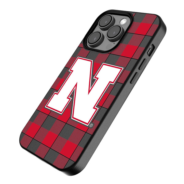 University of Nebraska Huskers Block N Plaid iPhone MagSafe Compatible Phone Case for Apple iPhone Iso.Jpg