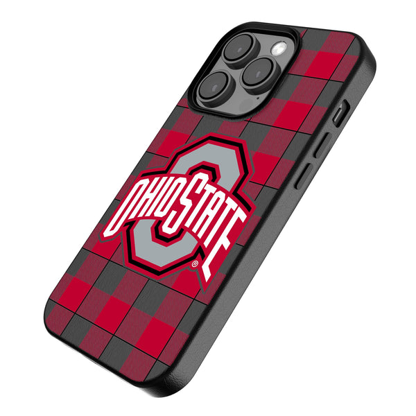 Ohio State University Buckeyes Plaid iPhone MagSafe Compatible Phone Case for Apple iPhone Iso.Jpg