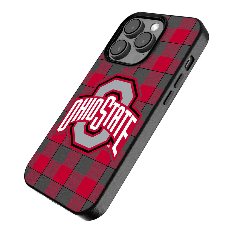 Ohio State University Buckeyes Plaid iPhone MagSafe Compatible Phone Case for Apple iPhone Iso.Jpg