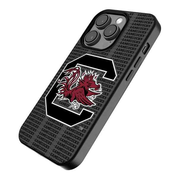 University of South Carolina Gamecocks Text Backdrop iPhone MagSafe Compatible Phone Case for Apple iPhone Iso.Jpg