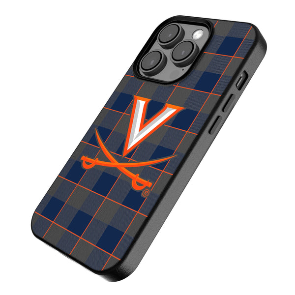 University of Virginia Cavaliers Plaid iPhone MagSafe Compatible Phone Case Iso.Jpg