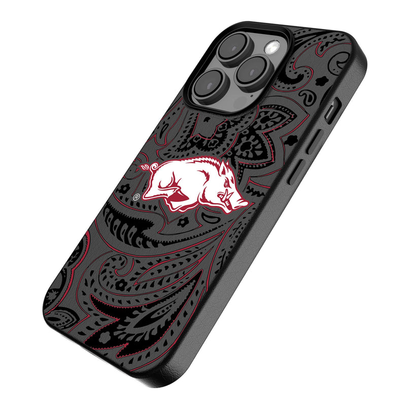 University of Arkansas Fayetteville Razorbacks Paisley iPhone MagSafe Compatible Phone Case Iso.Jpg