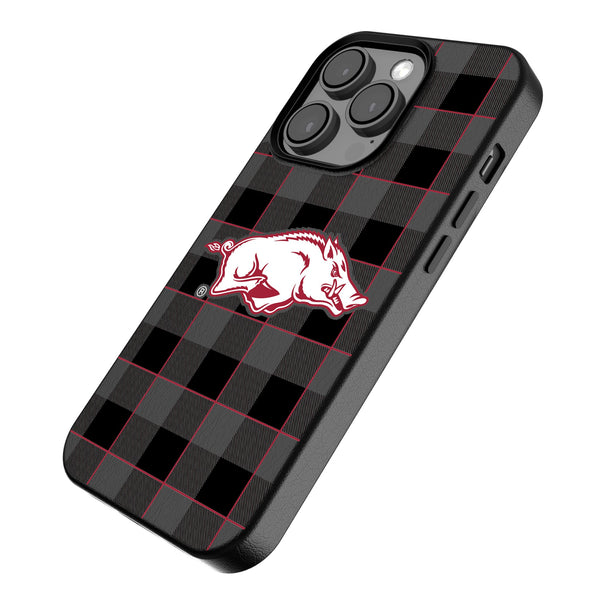 University of Arkansas Fayetteville Razorbacks Plaid iPhone MagSafe Compatible Phone Case Iso.Jpg