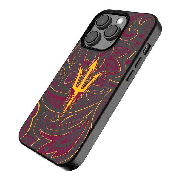 Arizona State University Sun Devils Paisley iPhone MagSafe Compatible Phone Case for Apple iPhone Iso.Jpg