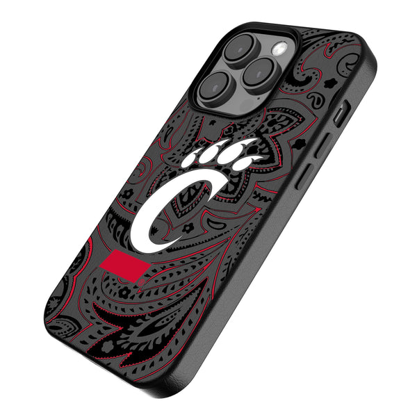 University of Cincinnati Bearcats Paisley iPhone MagSafe Compatible Phone Case Iso.Jpg