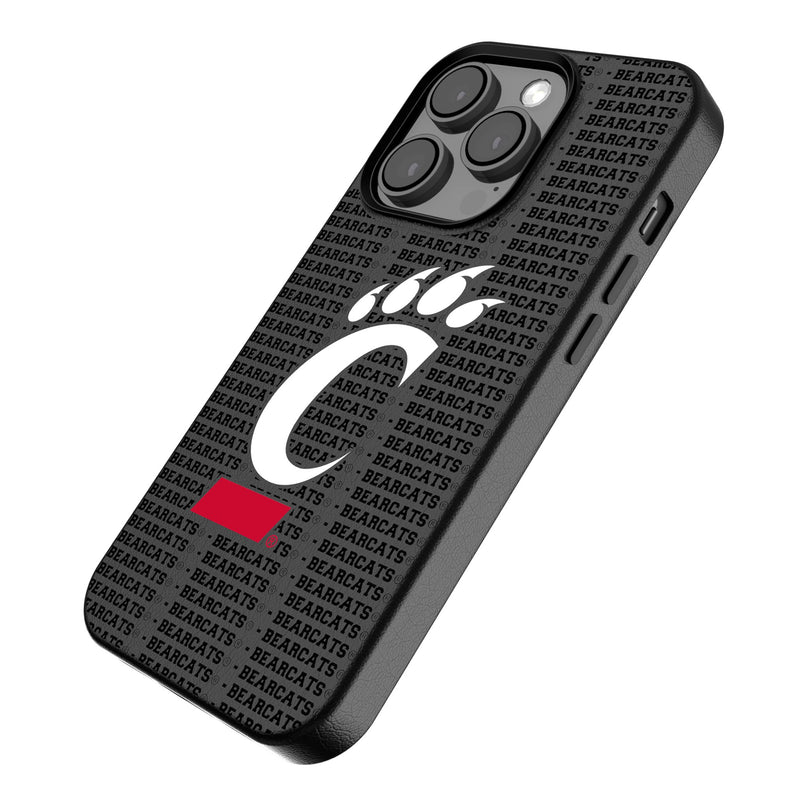 University of Cincinnati Bearcats Text Backdrop iPhone MagSafe Compatible Phone Case for Apple iPhone Iso.Jpg