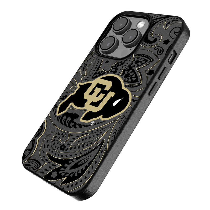 University of Colorado Buffaloes Paisley iPhone MagSafe Compatible Phone Case Iso.Jpg