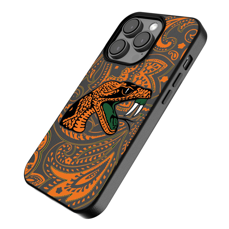 Florida A&M University Rattlers Paisley iPhone MagSafe Compatible Phone Case Iso.Jpg