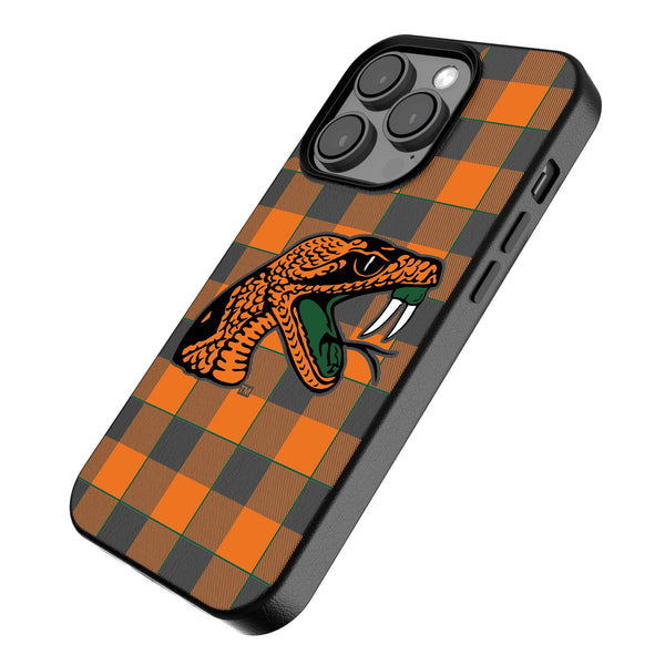 Florida A&M University Rattlers Plaid iPhone MagSafe Compatible Phone Case Iso.Jpg