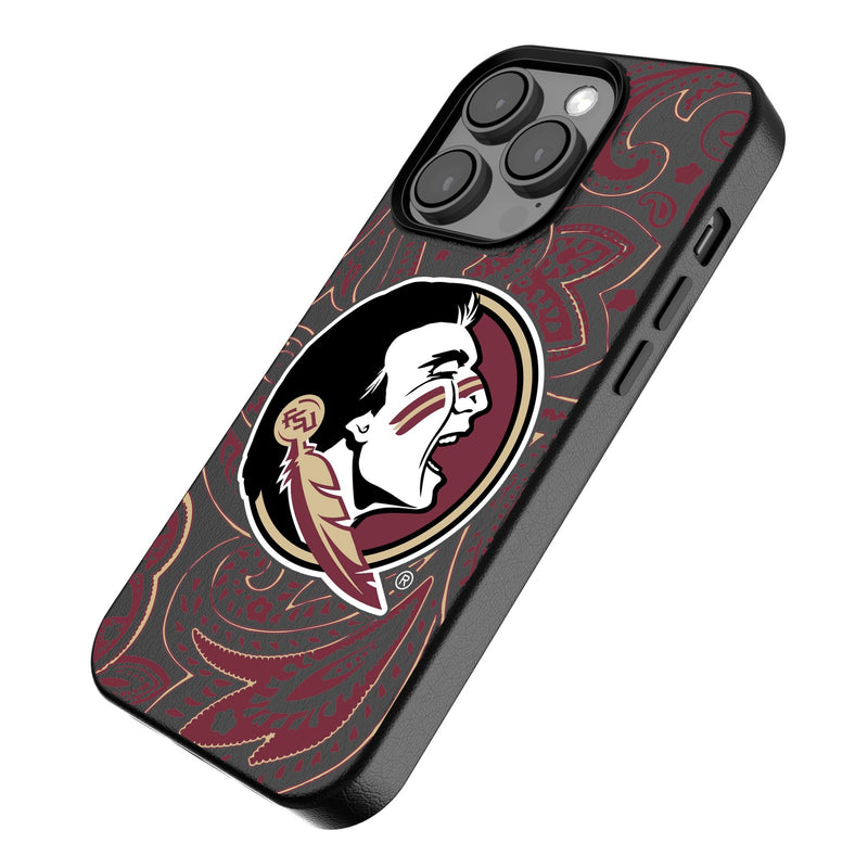 Florida State University Seminoles Paisley iPhone MagSafe Compatible Phone Case for Apple iPhone Iso.Jpg