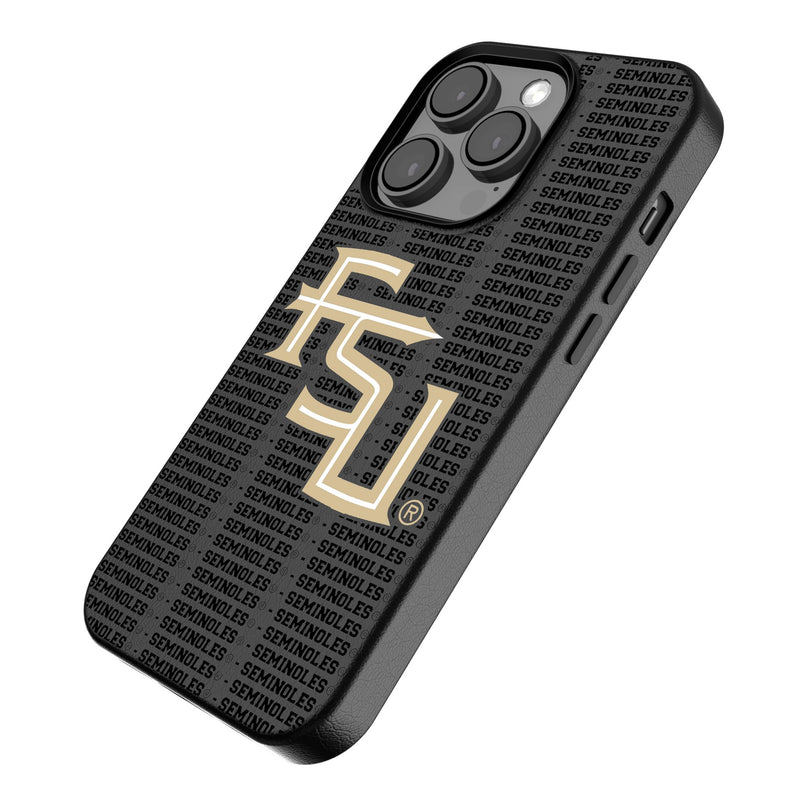Florida State University Seminoles Athletic Wordmark Text Backdrop iPhone MagSafe Compatible Phone Case for Apple iPhone Iso.Jpg