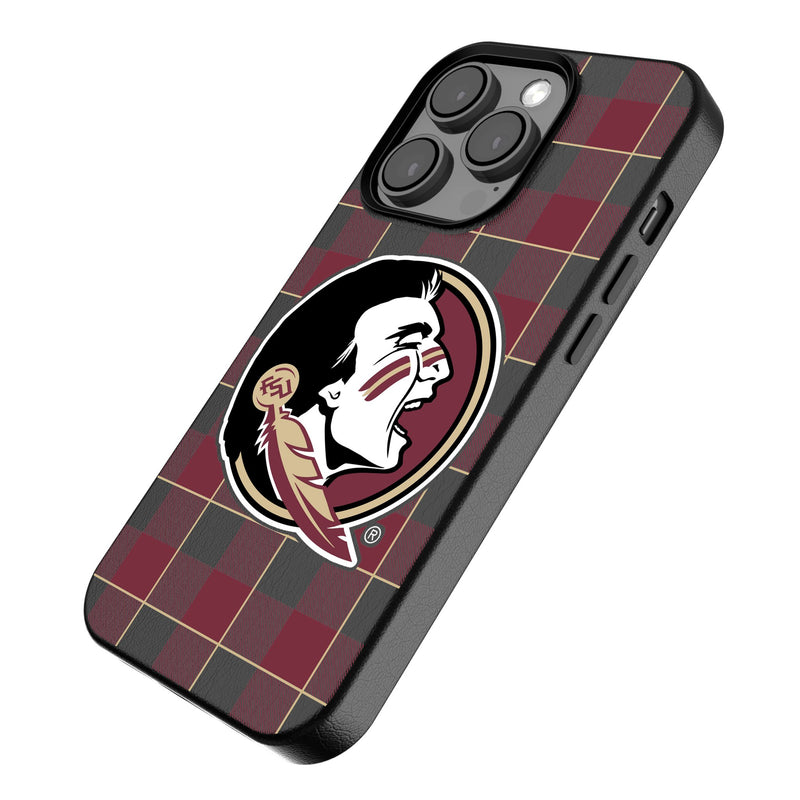 Florida State University Seminoles Plaid iPhone MagSafe Compatible Phone Case for Apple iPhone Iso.Jpg