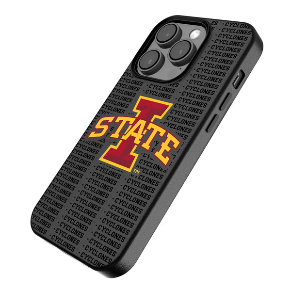 Iowa State University Cyclones Text Backdrop iPhone MagSafe Compatible Phone Case for Apple iPhone Iso.Jpg