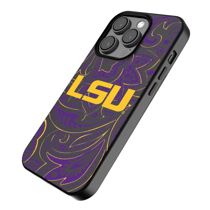 Louisiana State University Tigers Paisley iPhone MagSafe Compatible Phone Case Iso.Jpg