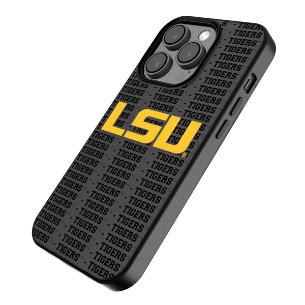 Louisiana State University Tigers Text Backdrop iPhone MagSafe Compatible Phone Case for Apple iPhone Iso.Jpg