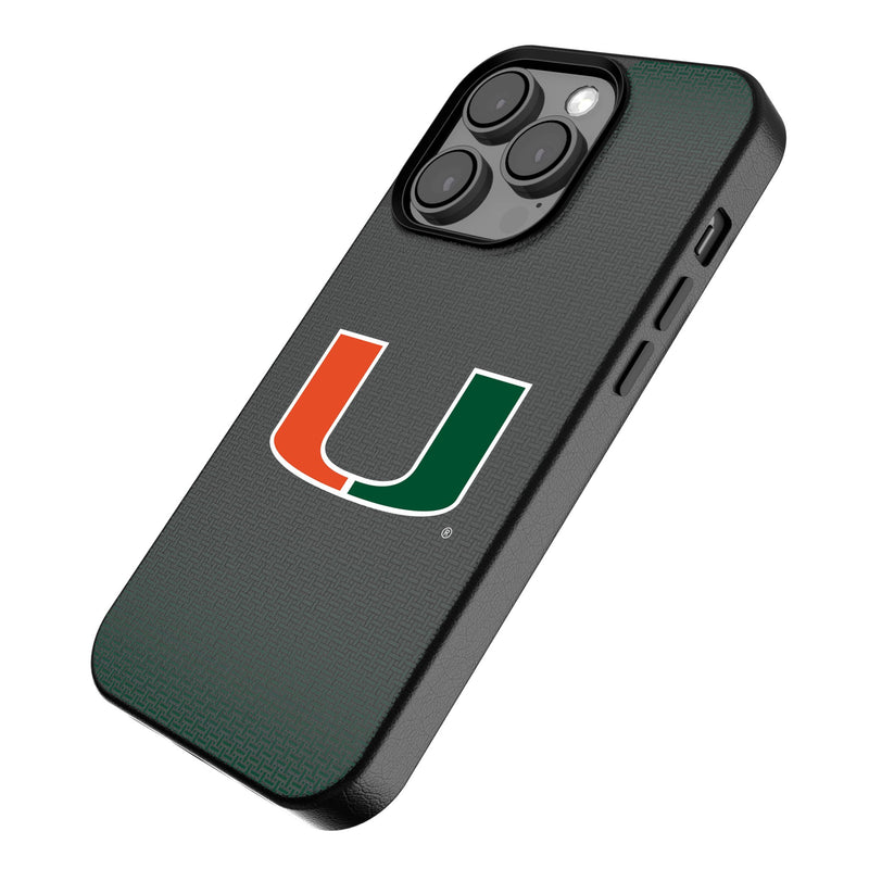 University of Miami Hurricanes Linen iPhone MagSafe Compatible Phone Case for Apple iPhone Iso.Jpg