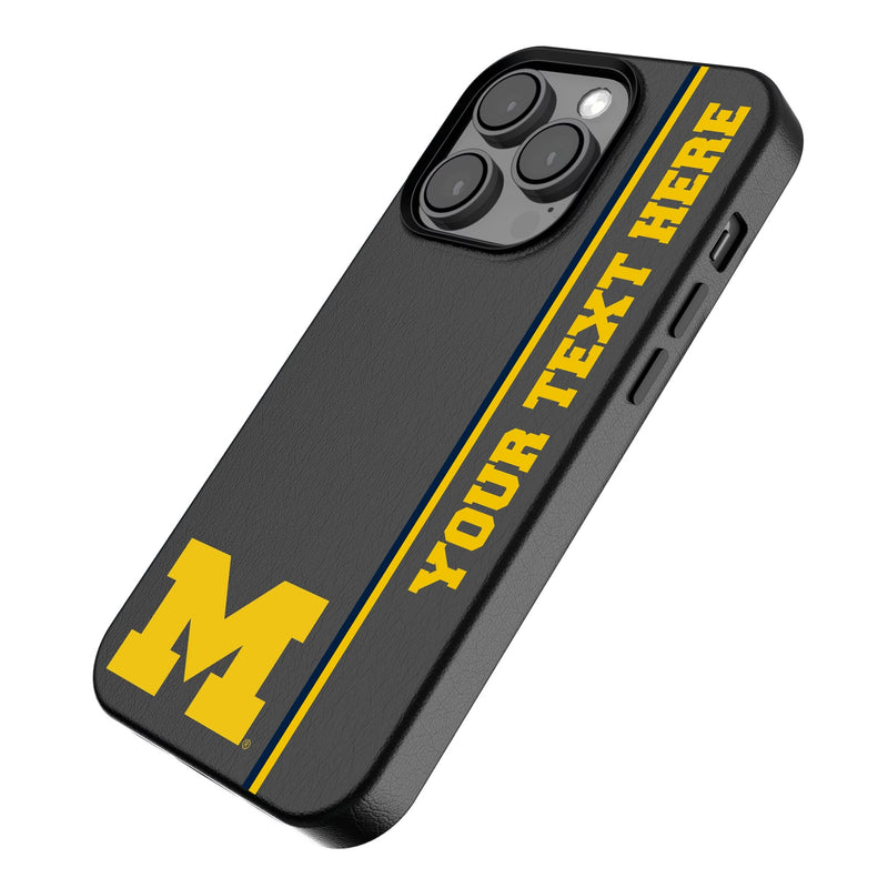 University of Michigan Wolverines Personalized Sidebard iPhone MagSafe Compatible Phone Case for Apple iPhone Iso.Jpg