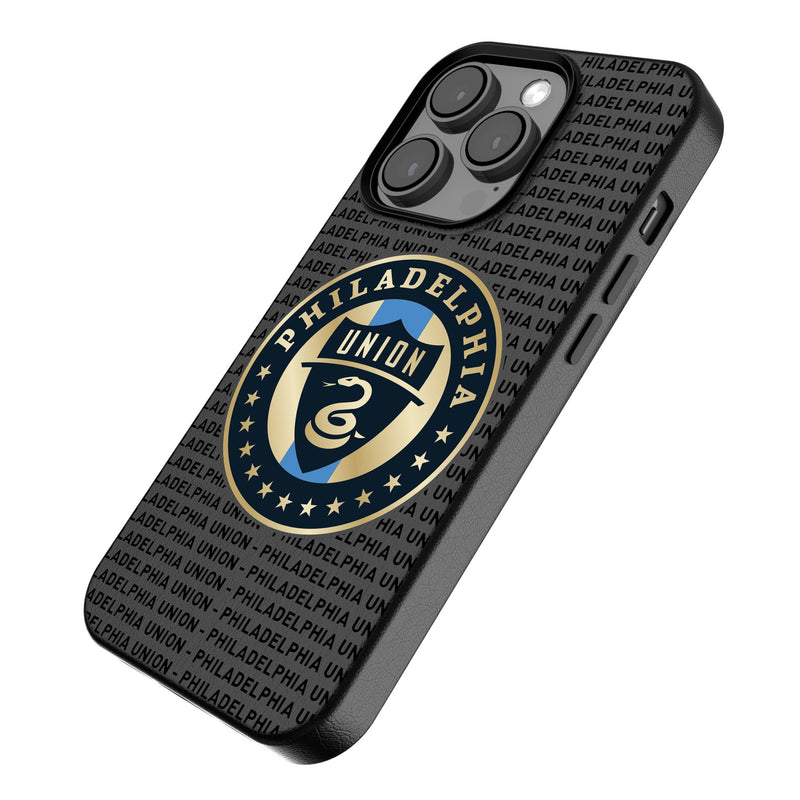 Philadelphia Union Text Backdrop iPhone MagSafe Compatible Phone Case for Apple iPhone Iso.Jpg