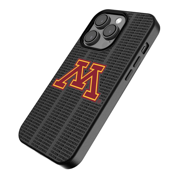 University of Minnesota Golden Gophers Text Backdrop iPhone MagSafe Compatible Phone Case for Apple iPhone Iso.Jpg