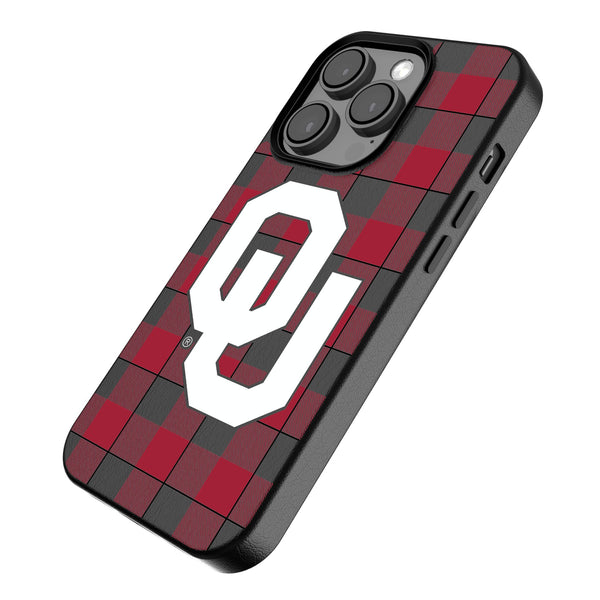 University of Oklahoma Sooners Plaid iPhone MagSafe Compatible Phone Case Iso.Jpg