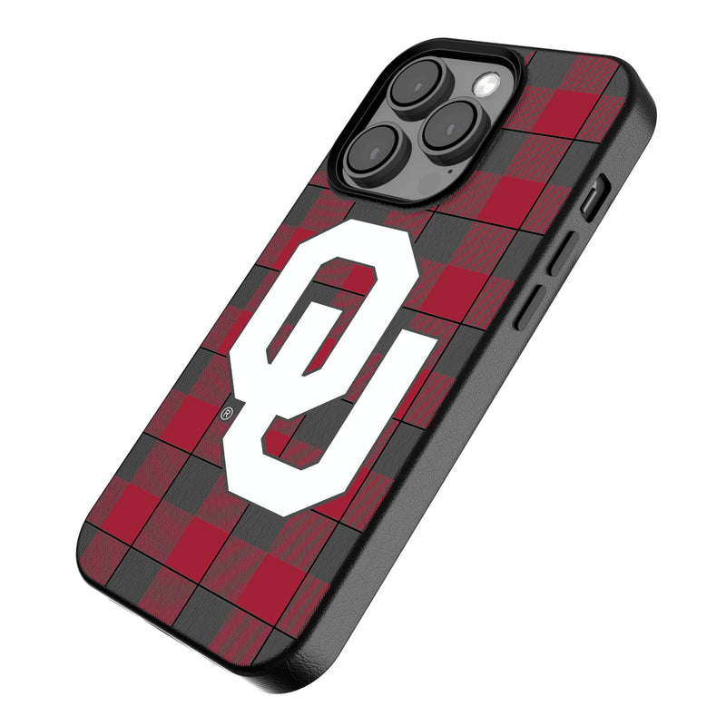 University of Oklahoma Sooners Plaid iPhone MagSafe Compatible Phone Case Iso.Jpg