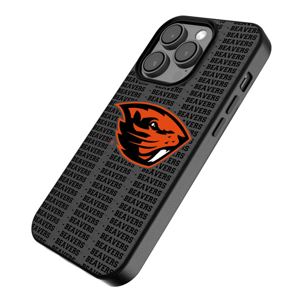 Oregon State University Beavers Text Backdrop iPhone MagSafe Compatible Phone Case for Apple iPhone Iso.Jpg
