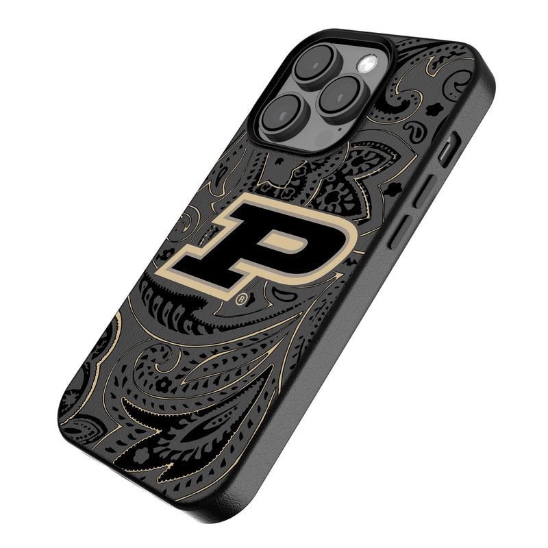 Purdue University Boilermakers Paisley iPhone MagSafe Compatible Phone Case Iso.Jpg