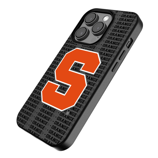 Syracuse University Orange Text Backdrop iPhone MagSafe Compatible Phone Case for Apple iPhone Iso.Jpg