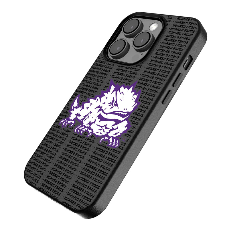 Texas Christian Horned Frogs Text Backdrop iPhone MagSafe Compatible Phone Case Iso.Jpg