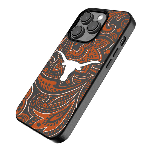 University of Texas Longhorns Paisley iPhone MagSafe Compatible Phone Case for Apple iPhone Iso.Jpg