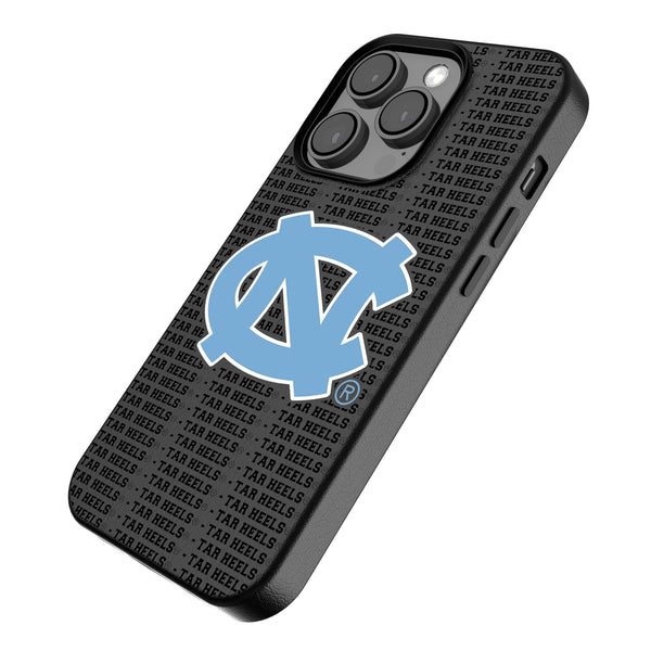 University of North Carolina Tar Heels Text Backdrop iPhone MagSafe Compatible Phone Case for Apple iPhone Iso.Jpg