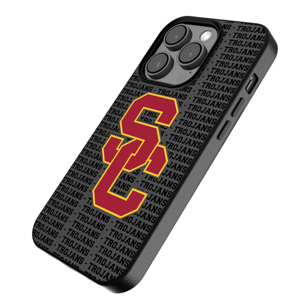University of Southern California Trojans Text Backdrop iPhone MagSafe Compatible Phone Case for Apple iPhone Iso.Jpg