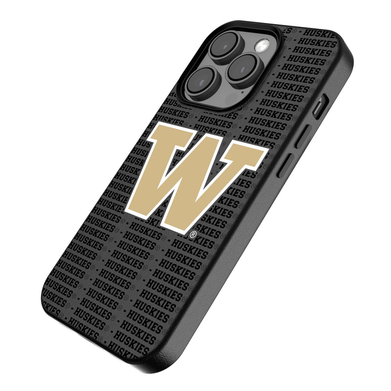 University of Washington Huskies Text Backdrop iPhone MagSafe Compatible Phone Case for Apple iPhone Iso.Jpg