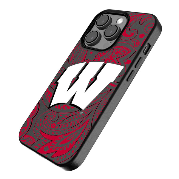 University of Wisconsin Badgers Paisley iPhone MagSafe Compatible Phone Case Iso.Jpg