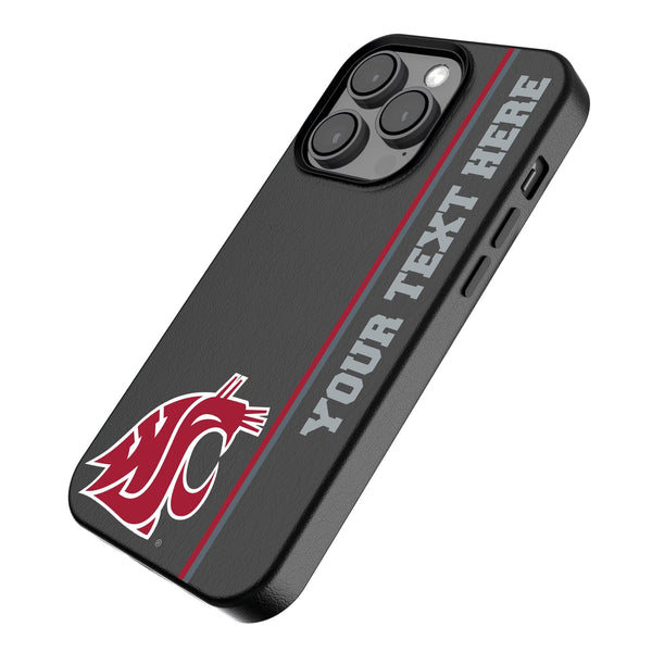 Washington State University Cougars Personalized Sidebard iPhone MagSafe Compatible Phone Case for Apple iPhone Iso.Jpg