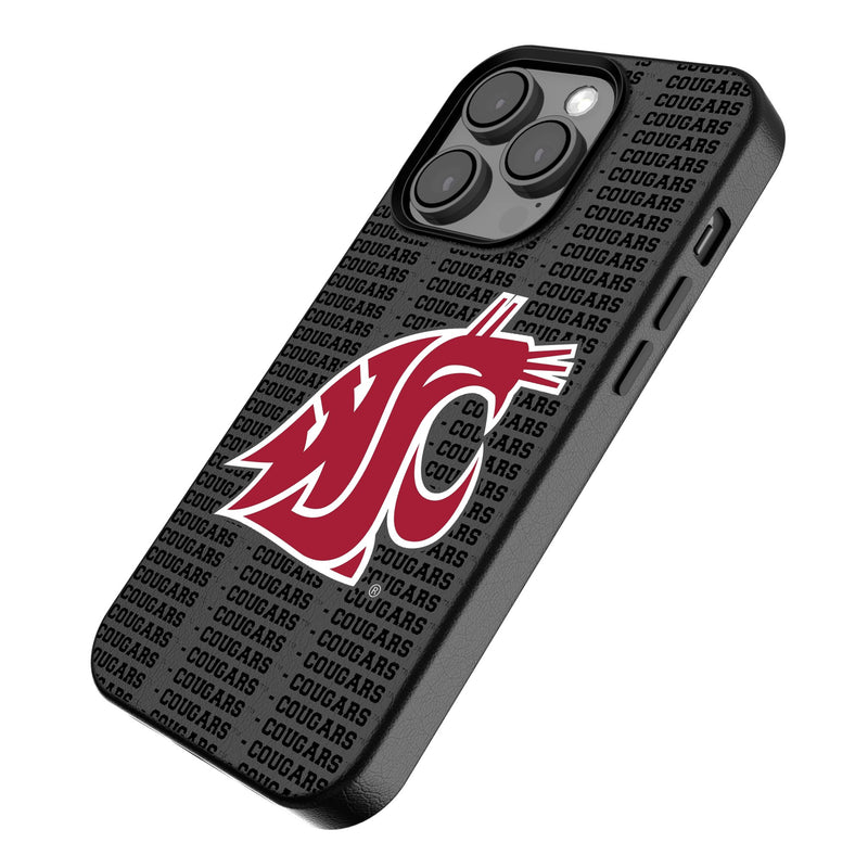 Washington State University Cougars Text Backdrop iPhone MagSafe Compatible Phone Case for Apple iPhone Iso.Jpg