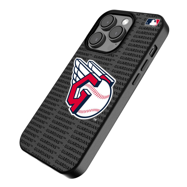 Cleveland Guardians Text Backdrop iPhone MagSafe Compatible Phone Case Iso.Jpg