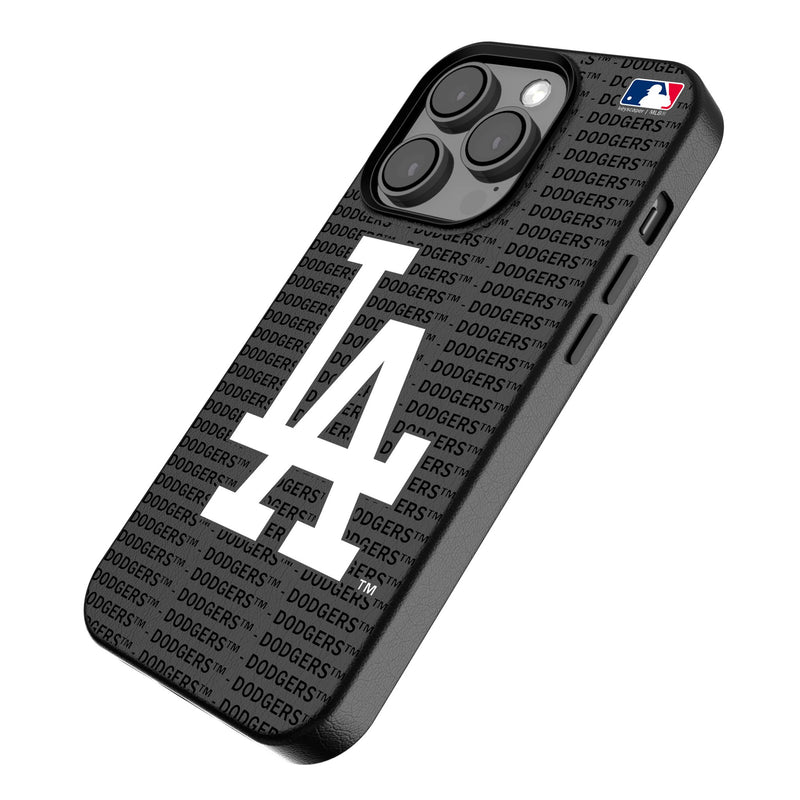 LA Dodgers Text Backdrop iPhone MagSafe Compatible Phone Case for Apple iPhone Iso.Jpg