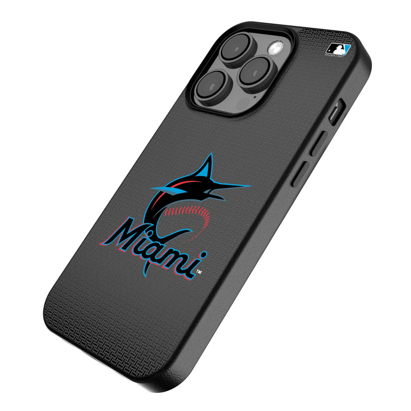 Miami Marlins Linen iPhone MagSafe Compatible Phone Case for Apple iPhone Iso.Jpg